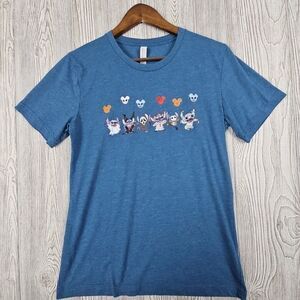 Stitch Halloween T-Shirt Women's Medium Blue Short Sleeve Crewneck‎ Casual